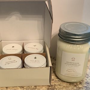 16 oz Antique Candle Co Gingerbread candle, and Christmas candle sample pack